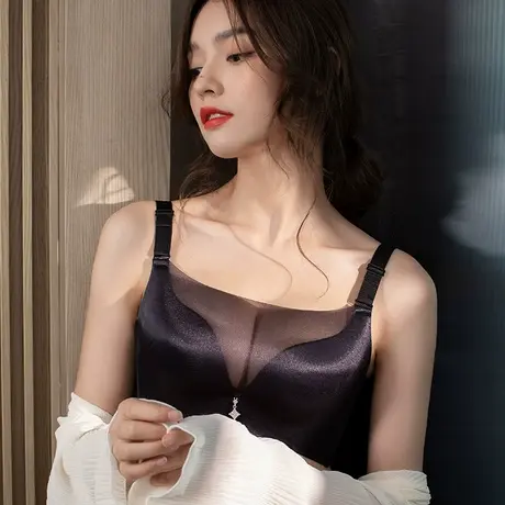 防走光无钢圈无痕抹胸式加厚文胸聚拢性感小胸罩女裹胸夏薄款内衣图片
