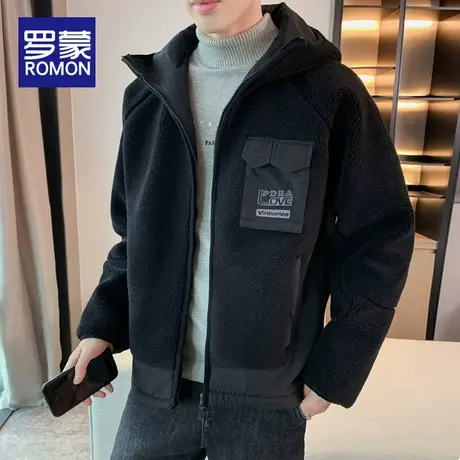 罗蒙男士棉服男款冬季外套男2023新款羊羔绒棉袄冬装休闲加厚棉衣图片