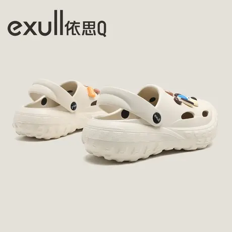 exull/依思Q洞洞凉鞋女夏季外穿厚底增高防滑轮胎底包头凉拖鞋女图片