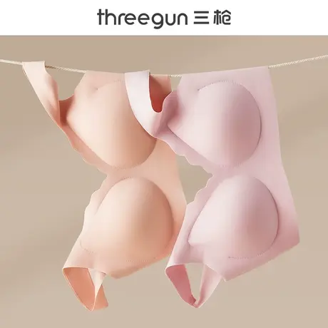 三枪无痕内衣女士无钢圈上托防下垂收副乳聚拢大胸显小薄款文胸罩商品大图
