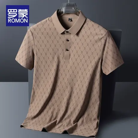 罗蒙冰丝polo衫男短袖夏季薄款中年爸爸装t恤男士翻领休闲上衣服T图片