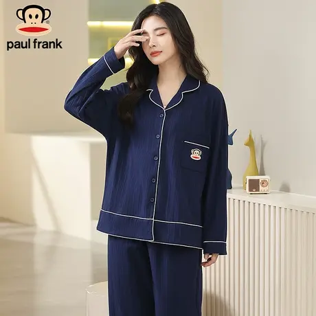 大嘴猴睡衣女秋款全棉纯色简约长袖秋季薄款2022年新款家居服套装图片