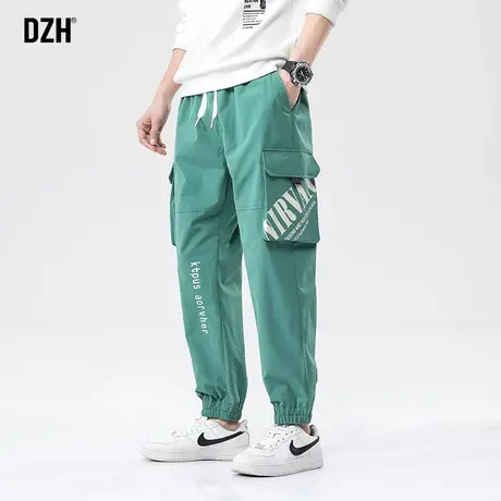 男士美式工装裤潮牌男绿色裤子休闲百搭宽松束脚裤九分裤春夏男裤商品大图
