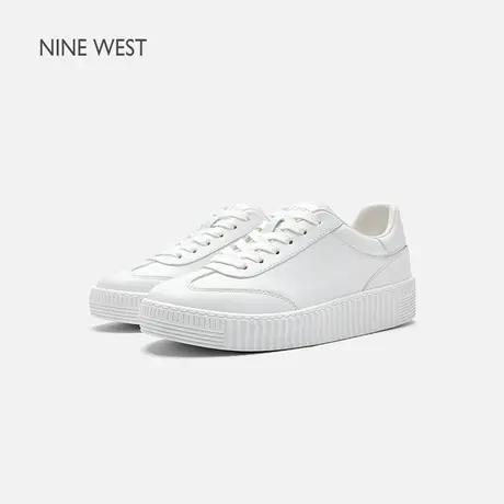 Nine West/玖熙女鞋小白鞋2025夏季新款百搭饼干鞋休闲运动德训鞋图片