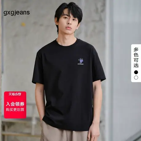 gxg.jeans男装2024年夏季圆领短袖T恤J24D442027图片