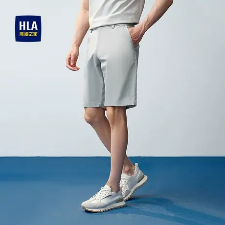 HLA/海澜之家时尚修身休闲短裤25春夏新款简约舒适透气耐穿裤子男商品大图
