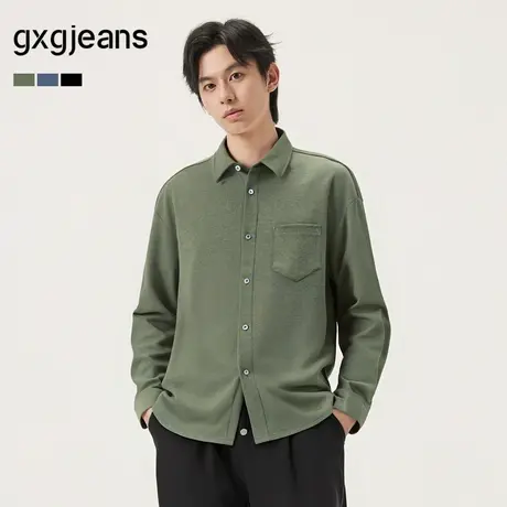 gxg.jeans男装 多色口袋设计基础通勤商务长袖衬衫打底 25秋新品商品大图