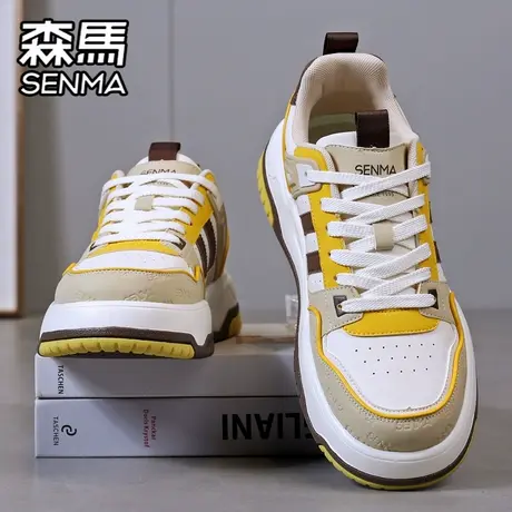 森马男鞋2025新款秋季潮牌百搭低帮休闲板鞋运动厚底增高小白潮鞋商品大图