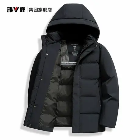 雅鹿极寒羽绒服男中长款加厚保暖冬季外套2025年新款中年爸爸装商品大图