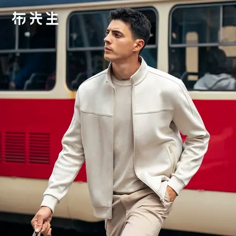 MrBu布先生立领拼接夹克保暖亲肤2025秋冬新款绒质外套男BT16950商品大图