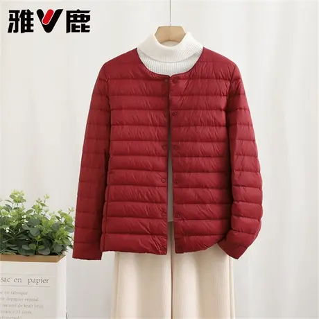 2025雅鹿官方时尚保暖短款秋冬新款轻薄女羽绒服圆领YD501V01761商品大图