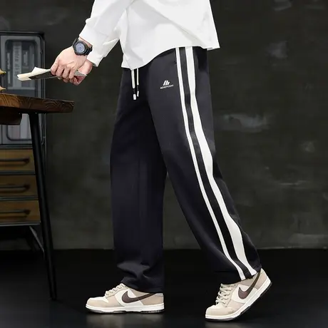 唐狮秋冬新款男休闲裤宽松直筒侧边拼接束脚长裤潮酷运动TUTA商品大图