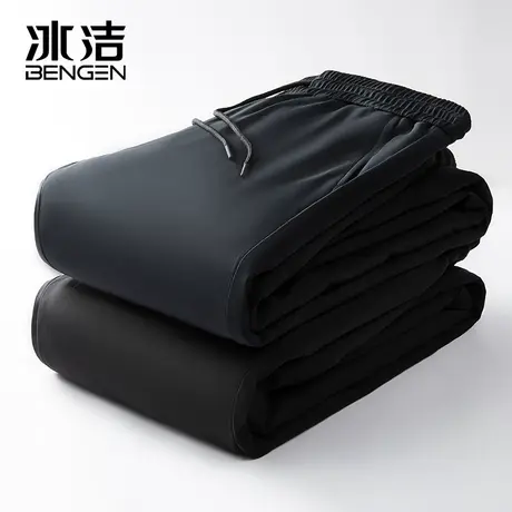 冰洁鹅绒羽绒裤男2023冬季新款纯色休闲简约保暖通勤百搭长裤HWD图片