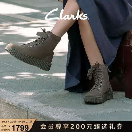 Clarks其乐街头系列饼干鞋女鞋潮流时尚高帮短靴轻弹缓震时装靴女商品大图