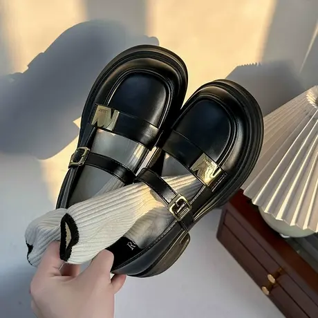 小众设计感玛丽珍小皮鞋女复古英伦风厚底百搭日系jk制服乐福单鞋商品大图