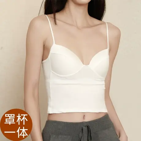 吊带内搭女带胸垫一体式美背文胸防走光抹胸聚拢裹胸打底外穿背心商品大图