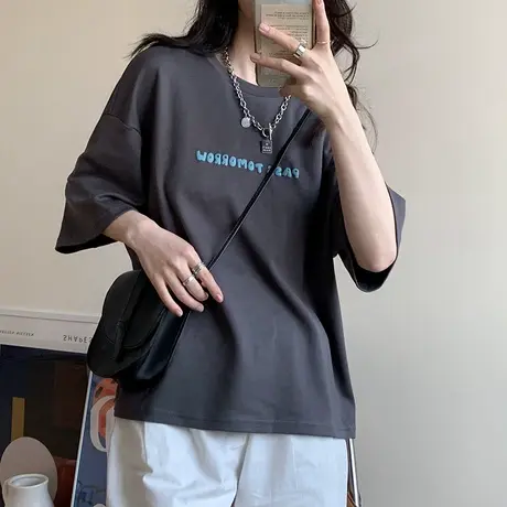 ins超火港风网红短袖T恤女夏装韩版潮原宿学生宽松百搭半袖上衣服图片