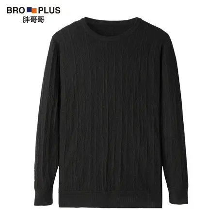 胖哥哥大码男毛衣冬季款条纹套头宽松打底衫胖子加肥针织衫毛线衫图片