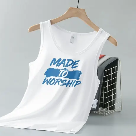 莫代尔白色背心男夏季冰丝凉感速干运动坎肩健身跨栏篮球无袖吊带商品大图