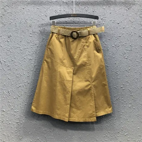 艾天丽春夏新款牛仔裙女大摆裙港味时尚高腰显瘦中长款a字半身裙图片