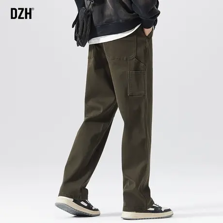 男士休闲裤子男款美式高街2023新款秋季直筒裤垂感高级感工装长裤商品大图