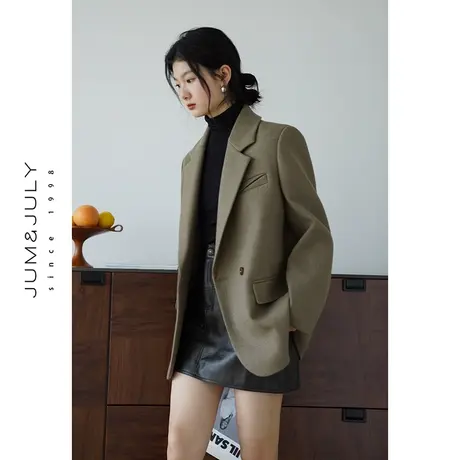 嘉茱莉2023秋季新款设计感西装外套女一粒扣西服上衣小众宽松韩版商品大图