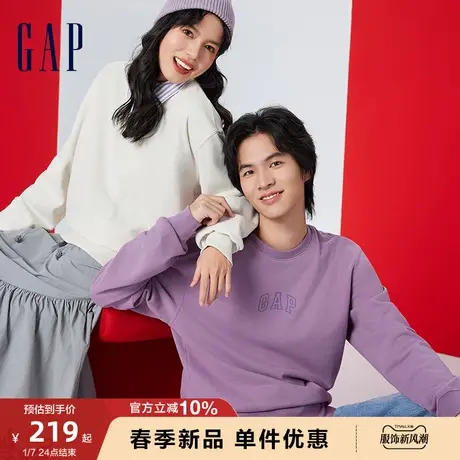 Gap男女装春季2024新款LOGO美式复古圆领卫衣简约休闲上衣454250图片