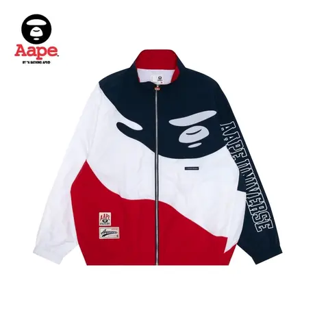Aape男装春夏复古撞色猿人图案字母刺绣薄款宽松夹克外套7642XXM图片