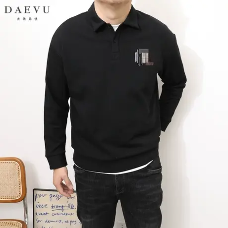 大依无忧春秋新款洋气大号潮胖子加肥加大码男款长袖POLO衫卫衣商品大图