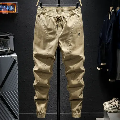 春季新款简约潮牌休闲裤男韩版潮流宽松束脚裤子男运动裤小脚裤潮商品大图