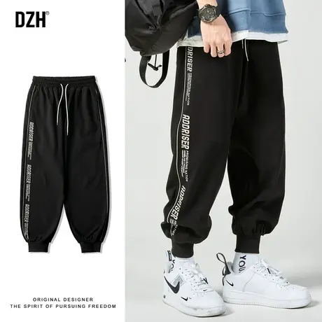 男士美式束脚卫裤男春秋款高街2024年新款休闲运动裤长裤百搭裤子商品大图
