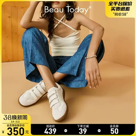 BeauToday德训鞋春季新款休闲运动鞋复古女鞋平底鞋单鞋女魔术贴图片