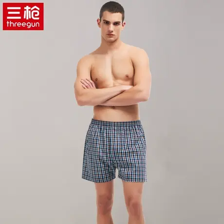 三枪男生内裤夏季男士阿罗裤家居裤夏睡裤短裤纯棉打底男平角裤棉图片