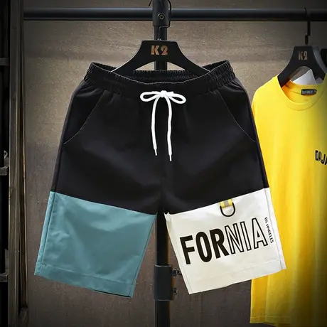 夏季五分男短裤外穿潮流潮牌ins裤子 薄款休闲运动沙滩宽松大裤衩商品大图