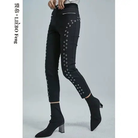 裂帛LIEBOFeng商场同款2023年夏原创设计常规铅笔裤九分牛仔裤女商品大图