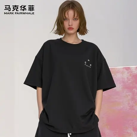 马克华菲 deer 美式复古短袖t恤男女同款夏季宽松重磅情侣体恤潮商品大图