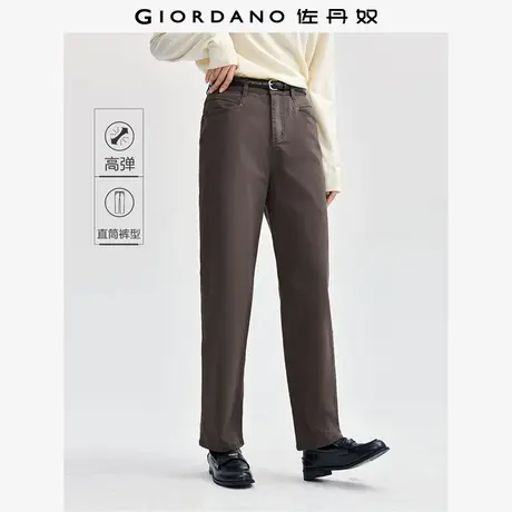 佐丹奴裤子女装弹力棉口袋纽扣装饰梭织休闲长裤 05414087商品大图