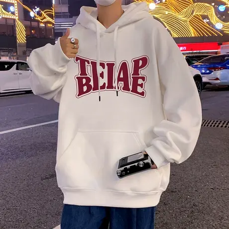 秋冬季新款连帽纯棉美式卫衣男潮牌ins宽松情侣帽衫oversize外套商品大图