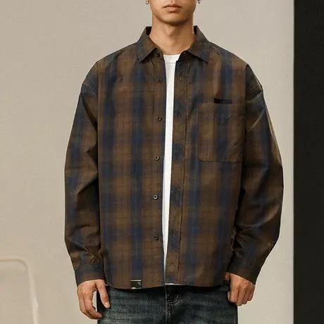 百搭衬衫轻奢男装高端衬衫时尚潮流休闲百搭纯色潮牌上档次衬衣图片