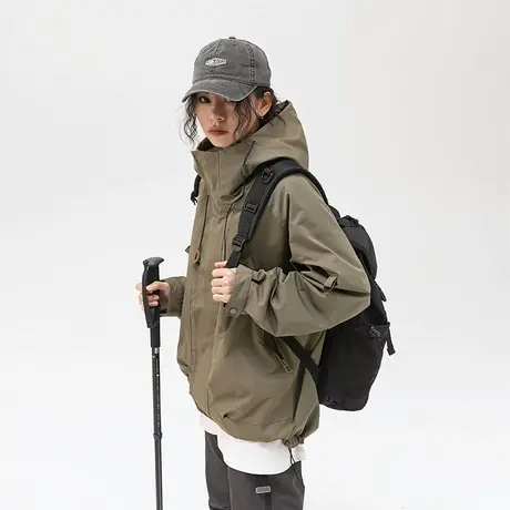 山系复古工装外套女2023新款春秋ins潮牌宽松设计感户外bf商品大图