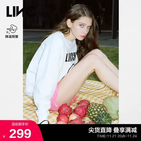 LINCCHIC金羽杰卫衣ins学院风宽松圆领卫衣女春秋S211HD081商品大图