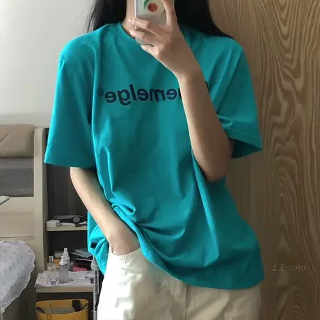 夏季新款小众设计感薄款宽松别致上衣服甜酷白色短袖T恤女装ins潮商品大图