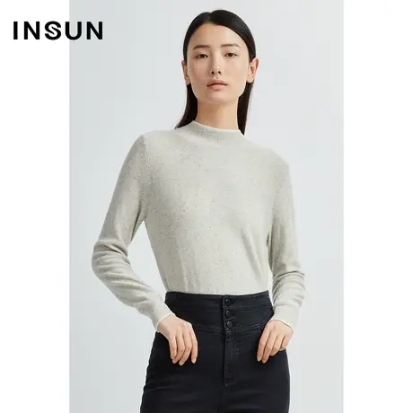 INSUN恩裳冬季圆领薄款打底毛针织衫图片