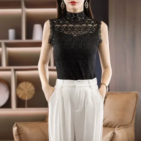 2022秋季新款女装打底蕾丝衫气质内搭高级感修身显瘦内搭上衣打底图片