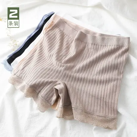 2条莫代尔安全裤女防走光不卷边蕾丝免穿内裤透气打底短裤薄款夏商品大图