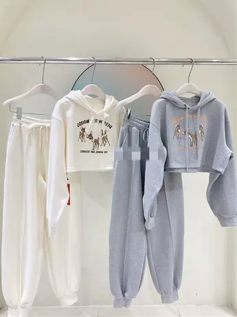 网红炸街卫衣小个子运动服套装女2023新款秋季韩版长裤休闲两件套商品大图