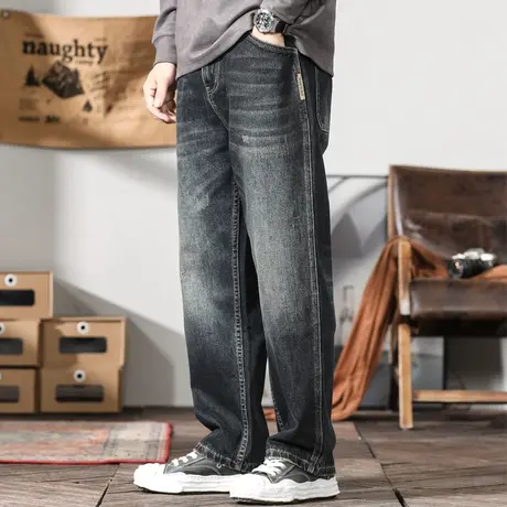 Modi Nick/摩帝尼克时尚潮流百搭牛仔裤直筒休闲高档牛仔裤复古商品大图