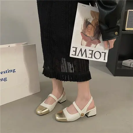 晚风法式高跟鞋温柔浅口单鞋复古小香风玛丽珍鞋2024春夏皮鞋女鞋商品大图