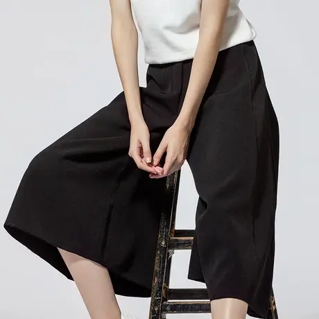 季候风春季时尚百搭森系小清新宽松阔脚裤纯色休闲裤女6035KF940图片
