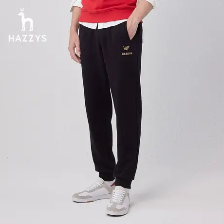 【龙年限定】Hazzys哈吉斯2024春季直筒裤龙年纯色微弹休闲卫裤男商品大图